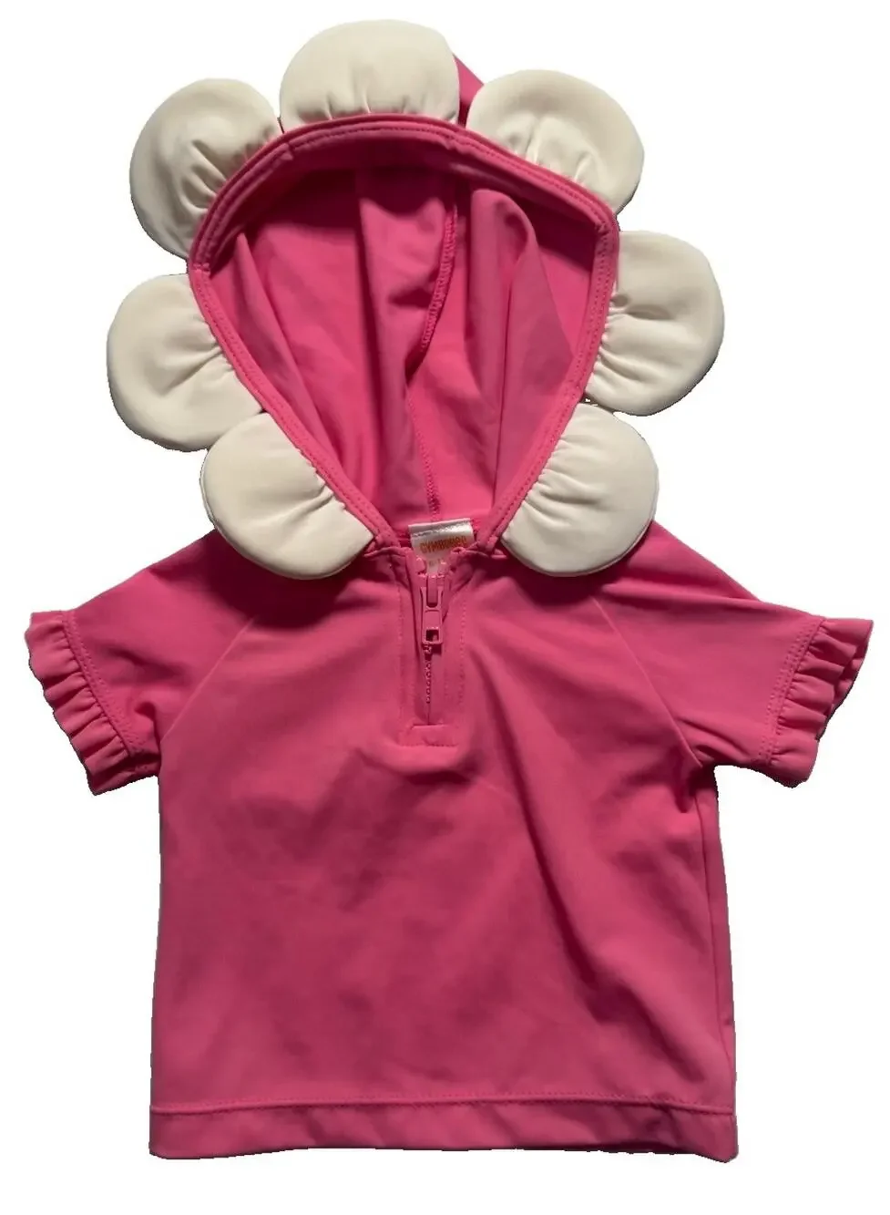 Gymboree Baby Girl Flower Hood Rash Guard Swim Top Pink 6-12 Months